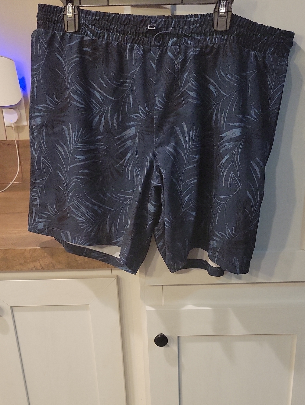 all in motion Navy Palm-Print Athletic Shorts